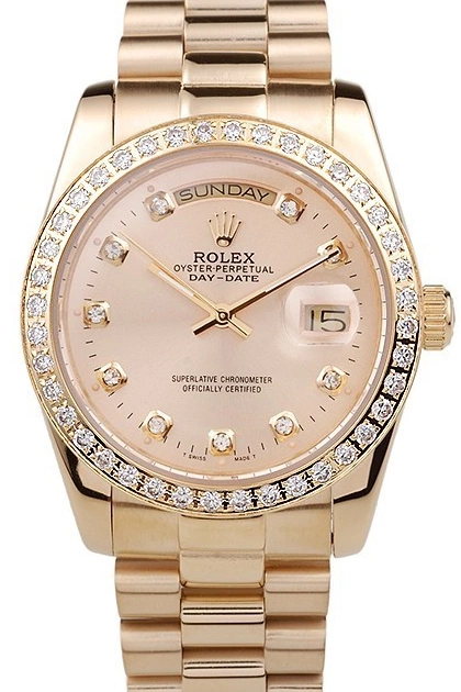 Aaa replica watch Rolex Gold Yellow Steel Day-Date Stainless 18k Plated Dial Gold 0824